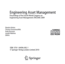Engineering Asset Management : Proceedings of the Fourth World Congress on Engineering Asset Management (WCEAM) 2009 - eBook