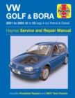VW Golf & Bora 4-cyl Petrol & Diesel (01 - 03) Haynes Repair Manual - Book