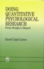 Doing Quantitative Psychological Research : From Design To Report - Book