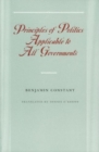 Principles of Politics Applicable to All Governments - Book