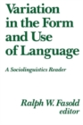 Variation in the Form and Use of Language - Book