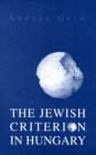 The Jewish Criterion in Hungary - Book