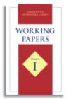 Working Papers Volume I - Book