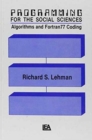 Programming for the Social Sciences : Algorithms and fortran77 Coding - Book