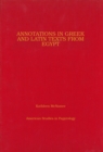 Annotations in Greek and Latin Texts from Egypt - Book