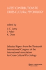 Latest Contributions to Cross-cultural Psychology - eBook