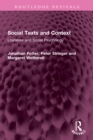 Social Texts and Context : Literature and Social Psychology - eBook