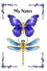 Blue and Gold Butterfly and Dragonfly Notebook - Book