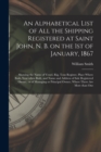 An Alphabetical List of All the Shipping Registered at Saint John, N. B. on the 1st of January, 1867 [microform] : Showing the Name of Vessel, Rig, Tons Register, Place Where Built, Year When Built, a - Book