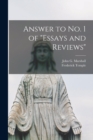 Answer to No. 1 of "Essays and Reviews" [microform] - Book