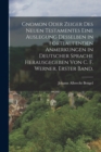 Gnomon oder Zeiger des Neuen Testamentes eine Auslegung desselben in fortlaufenden Anmerkungen in deutscher Sprache herausgegeben von C. F. Werner, Erster Band. - Book