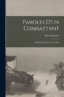 Paroles D'Un Combattant : Articles Et Discours (1917-1920) - Book