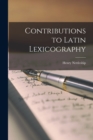 Contributions to Latin Lexicography - Book