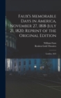 Faux's Memorable Days in America, November 27, 1818-July 21, 1820; Reprint of the Original Edition : London, 1823 - Book