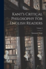 Kant's Critical Philosophy For English Readers; Volume 3 - Book