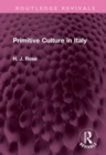 Primitive Culture in Italy - Book