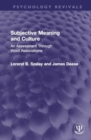 Subjective Meaning and Culture : An Assessment Through Word Associations - Book