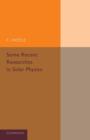 Some Recent Researches in Solar Physics - Book