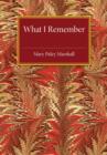 What I Remember - Book