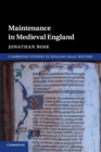 Maintenance in Medieval England - Book