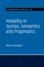 Modality in Syntax, Semantics and Pragmatics - eBook