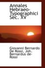Annales Hebraeo-Typographici SEC. XV - Book
