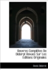 Oeuvres Completes de Diderot Revues Sur Les Ditions Originales - Book