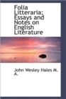 Folia Litteraria; Essays and Notes on English Literature - Book
