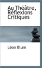 Au Th Tre, R Flexions Critiques - Book