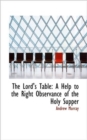 The Lord's Table : A Help to the Right Observance of the Holy Supper - Book