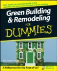 Green Building and Remodeling For Dummies - eBook