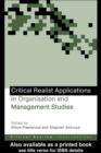 Critical Realist Applications in Organisation and Management Studies - eBook