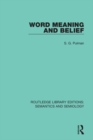 Word Meaning and Belief - eBook