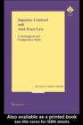 Japanese Contract and Anti-Trust Law : A Sociological and Comparative Study - eBook