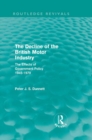 The Decline of the British Motor Industry (Routledge Revivals) : The Effects of Government Policy, 1945-79 - eBook