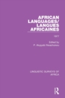 African Languages/Langues Africaines : Volume 3 1977 - Book