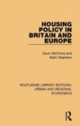 Housing Policy in Britain and Europe - Book