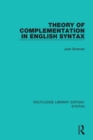 Theory of Complementation in English Syntax - Book