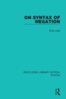 On Syntax of Negation - Book