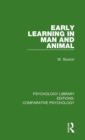 Early Learning in Man and Animal - Book