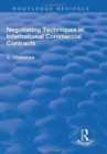 Negotiating Techniques in International Commercial Contracts - Book