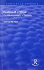 Poetics of Critique : The Interdisciplinarity of Textuality - Book