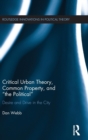 Critical Urban Theory, Common Property, and “the Political” : Desire and Drive in the City - Book