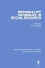 Personality Variables in Social Behavior - Book