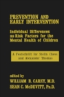 Prevention And Early Intervention - Book