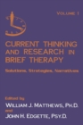 Current Thinking and Research in Brief Therapy - Book