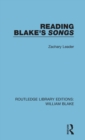 Reading Blake's Songs - Book