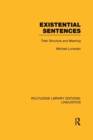 Existential Sentences : Their Structure and Meaning - Book