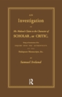 Investigation into Mr. Malone's Claim to Charter of Scholar : Volume 24 - Book