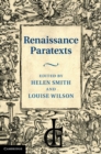 Renaissance Paratexts - eBook